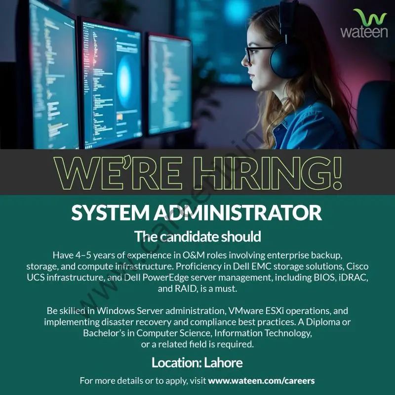 Wateen Telecom Limited Jobs System Administrator 1