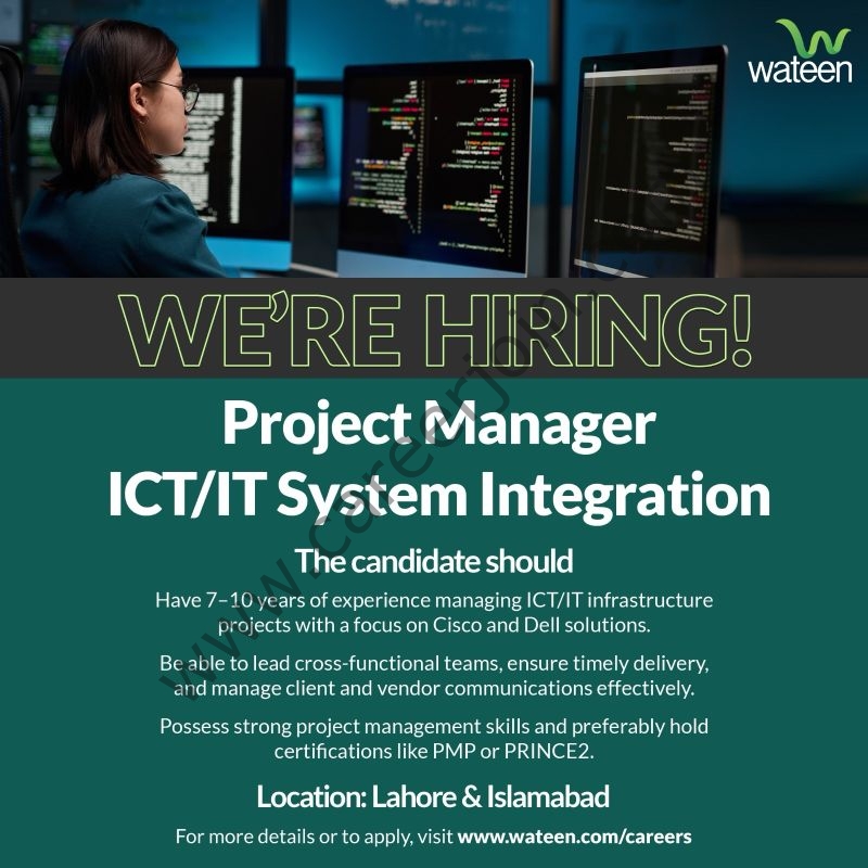 Wateen Telecom Limited Jobs Project Manager ICT/IT System Integration 1