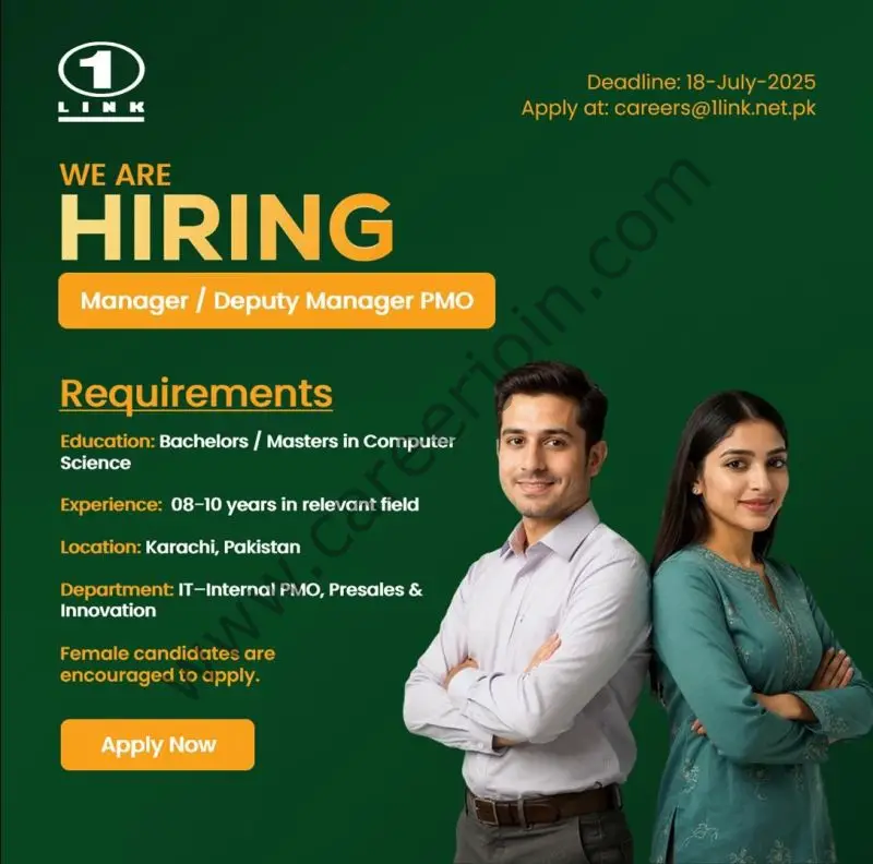 1Link Pvt Ltd Jobs Manager / Deputy Manager PMO 1