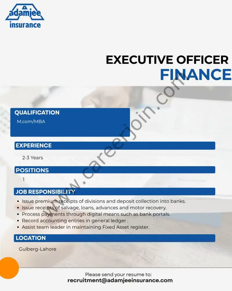 Adamjee Insurance Company Limited Jobs July 2025 1
