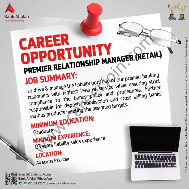  Bank Alfalah Limited Jobs Premier Relationship Manager (Retail)  1