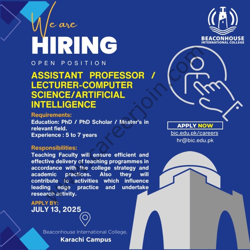 Beaconhouse International College BIC Jobs July 2025 2