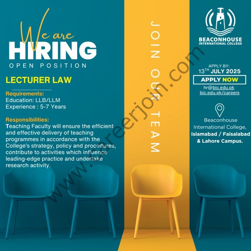 Beaconhouse International College BIC Jobs July 2025
