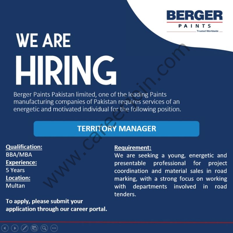 Berger Paints Pakistan Jobs Territory Manager 1