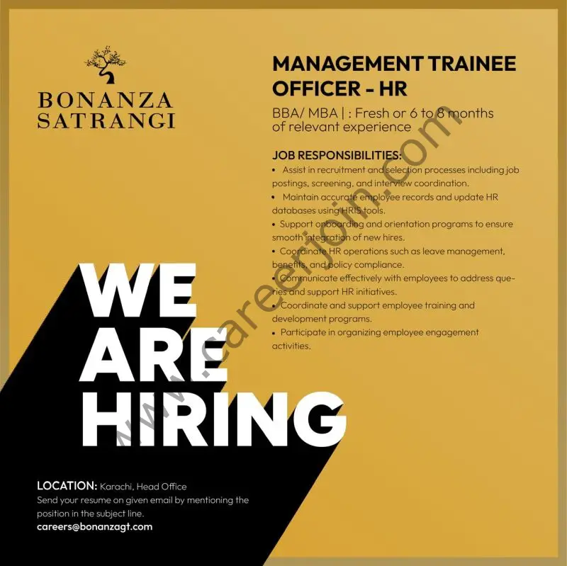 Bonanza Satrangi Jobs Management Trainee Officer HR 1