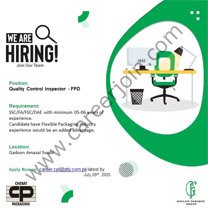 Cherat Packaging Pvt Ltd Jobs Quality Control Inspector FPD 1