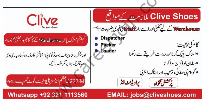 Clive Shoes Jobs July 2025 1