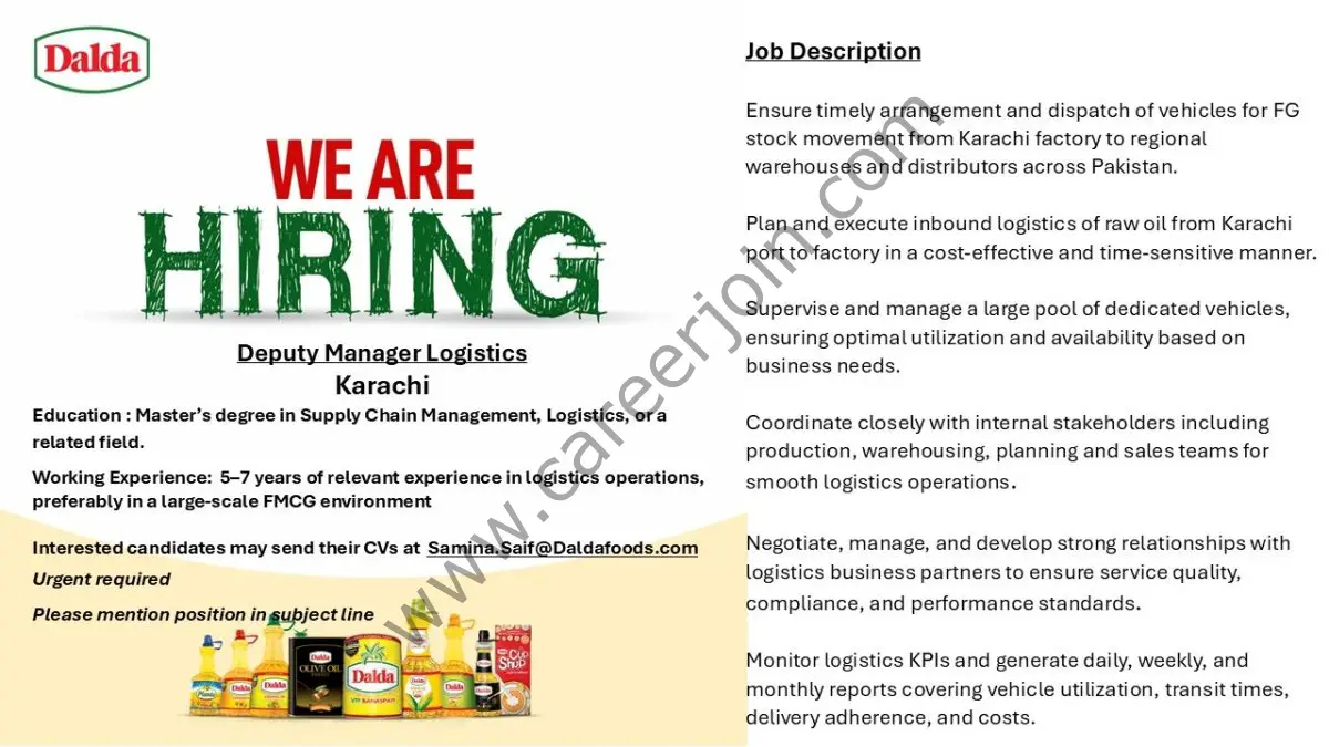 Dalda Foods Jobs 23 July 2025 1