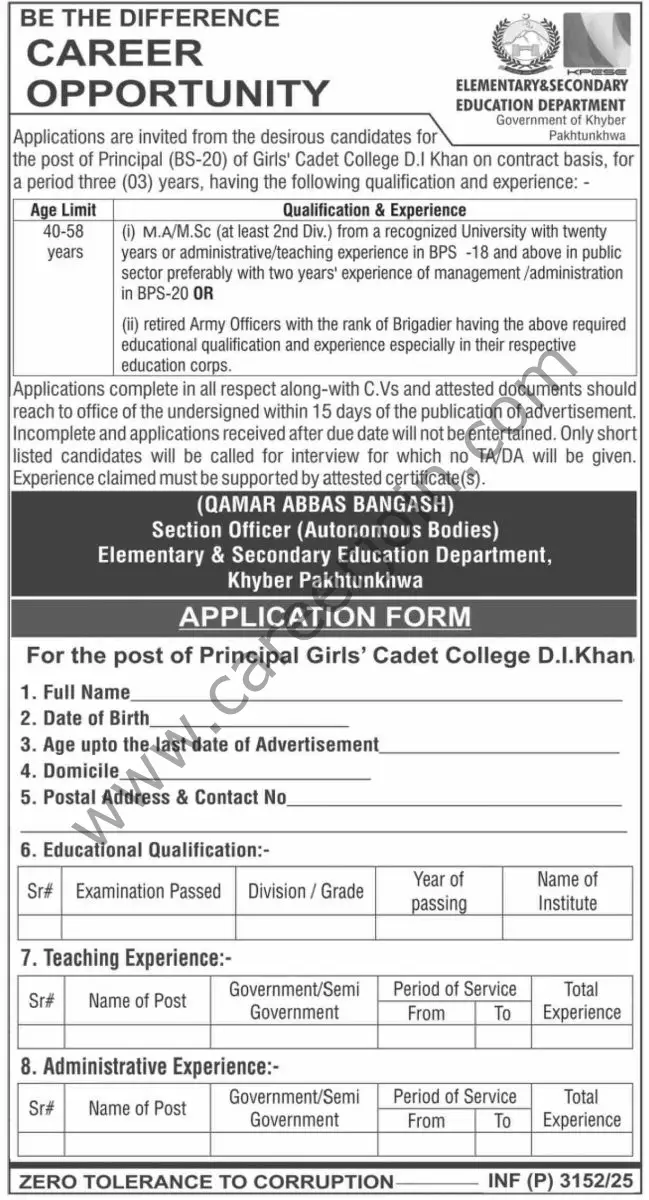 Elementary & Secondary Education Department KPK Jobs 20 July 2025 Dawn 1