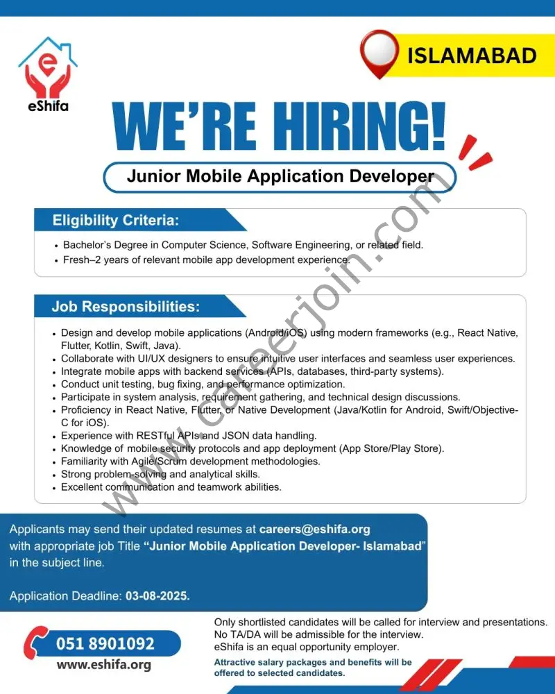 eShifa Jobs App Developer 2