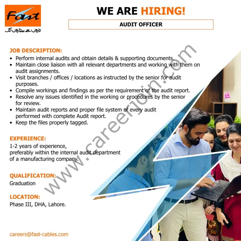 Fast Cables Limited Jobs Audit Officer 1
