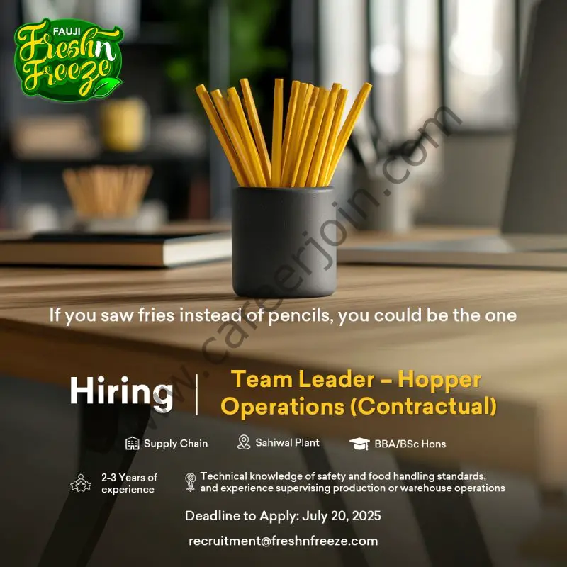 Fauji Fresh n Freeze Limited Jobs Leader Hopper Operations 1