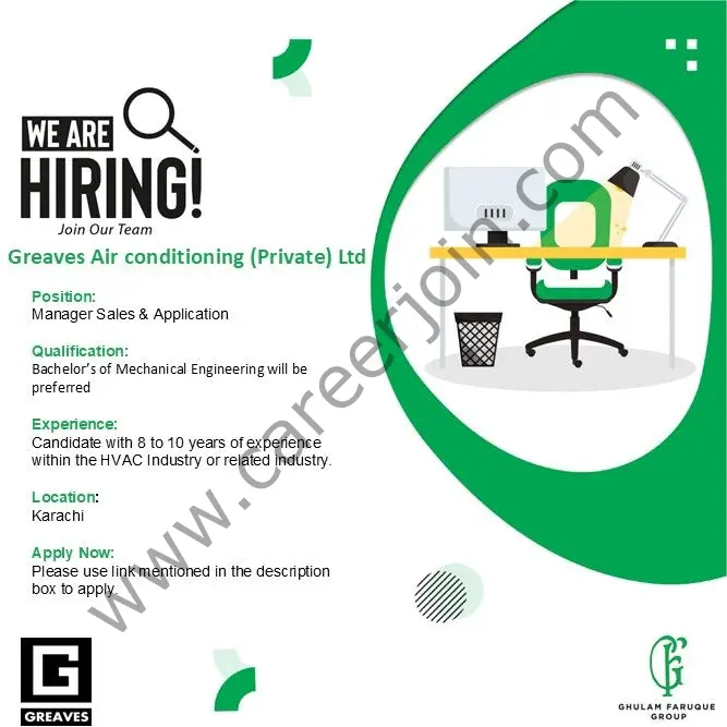 Greaves Air conditioning (Private) Ltd Jobs Manager Sales & Application 1
