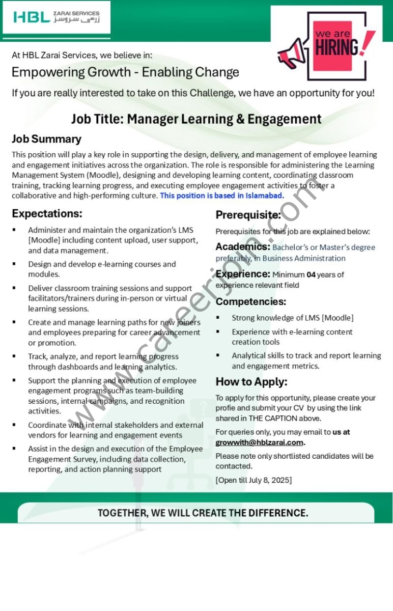 HBL Zarai Services Limited Jobs July 2025 1