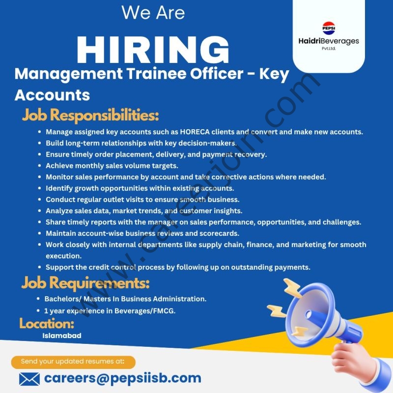 Haidri Beverages Pvt Ltd Jobs Management Trainee Officer Key Accounts 1