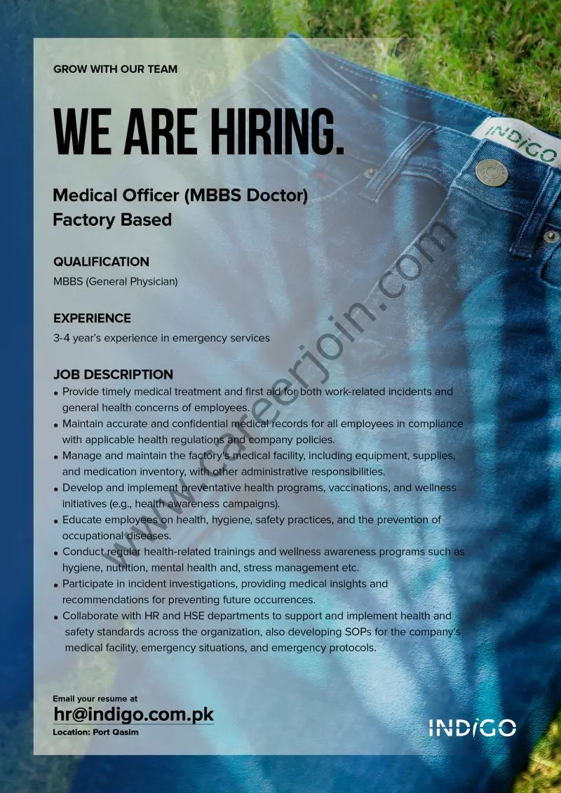 Indigo Textile Pvt Ltd Jobs Medical Officer 1