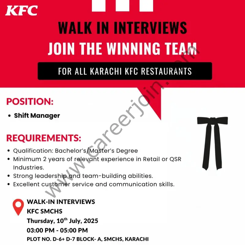 KFC Pakistan Jobs Shift Manager 1