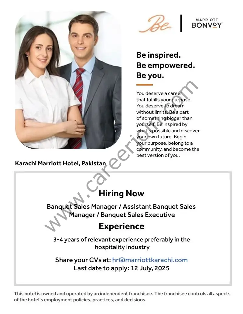 Karachi Marriott Hotel Jobs July 2025 1