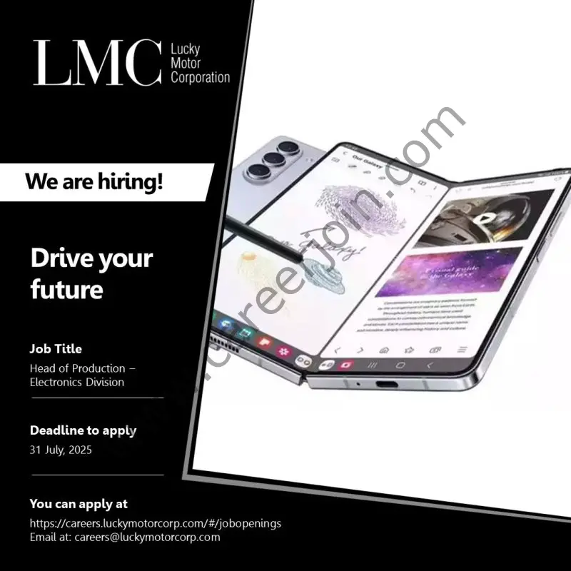 Lucky Motor Corporation LMC Jobs Head of Production 1