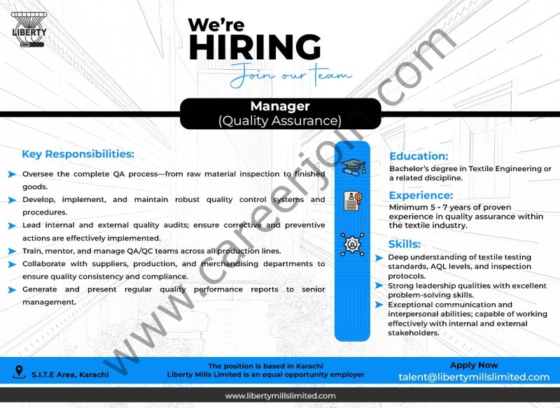 Liberty Mills Limited Jobs Manager QA 1