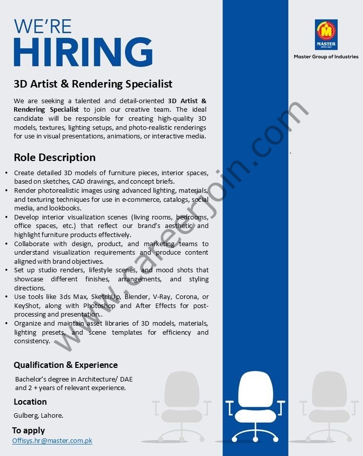 Master Group Of Industries Jobs 3D Artist & Rendering Specialist 1