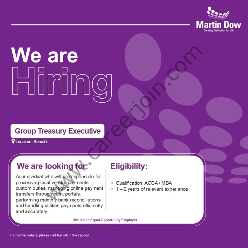 Martin Dow Limited Jobs Group Treasury Executive 1