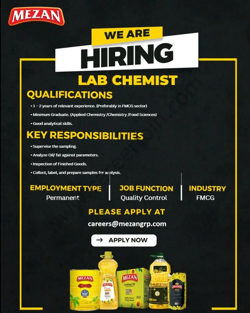 Mezan Group Jobs Lab Chemist 1