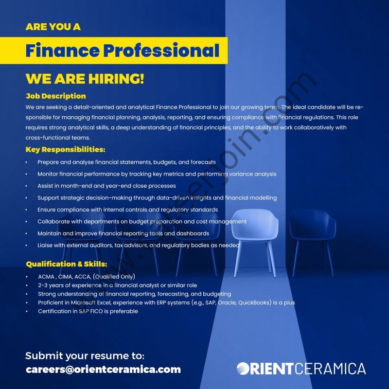 Orient Ceramics Jobs Finance Professional 1