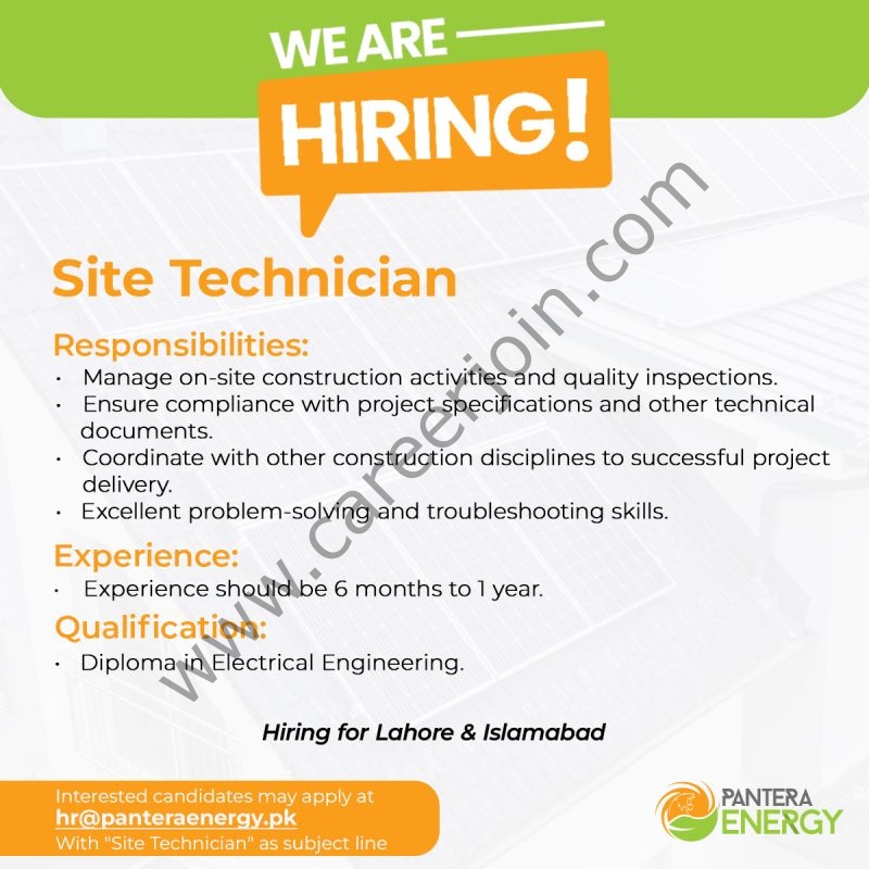 Pantera Energy Limited Jobs Site Technician 1