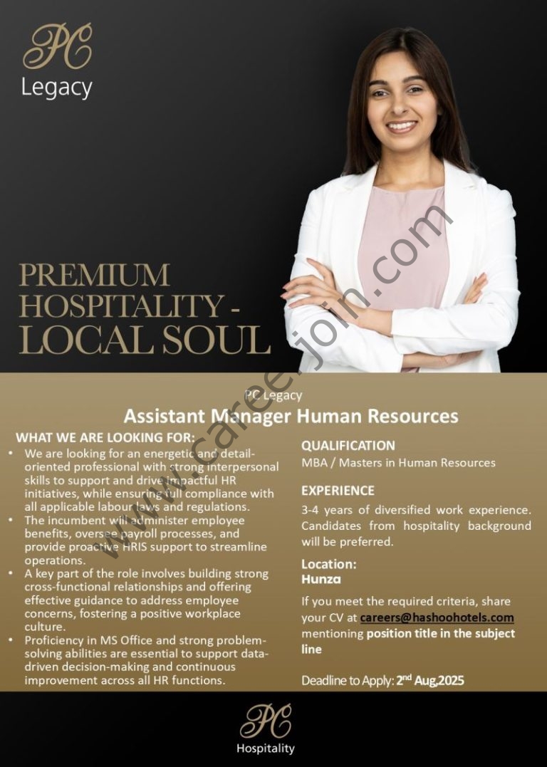 PC Legacy Jobs Assistant Manager Human Resources