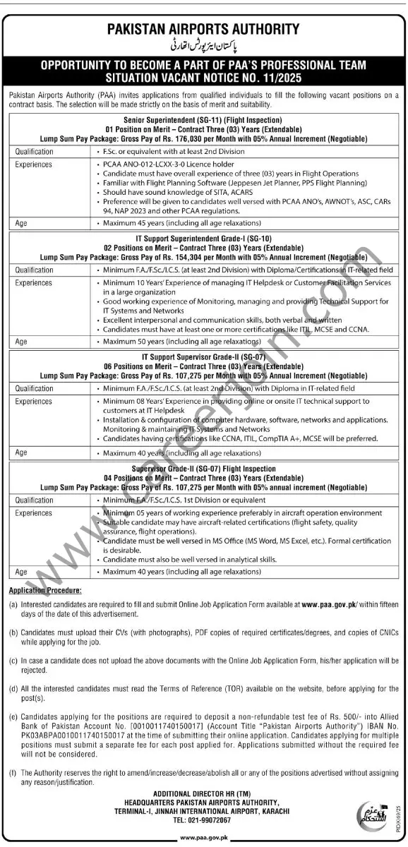 Pakistan Airports Authority PAA Jobs 15 July 2025 Express Tribune 1