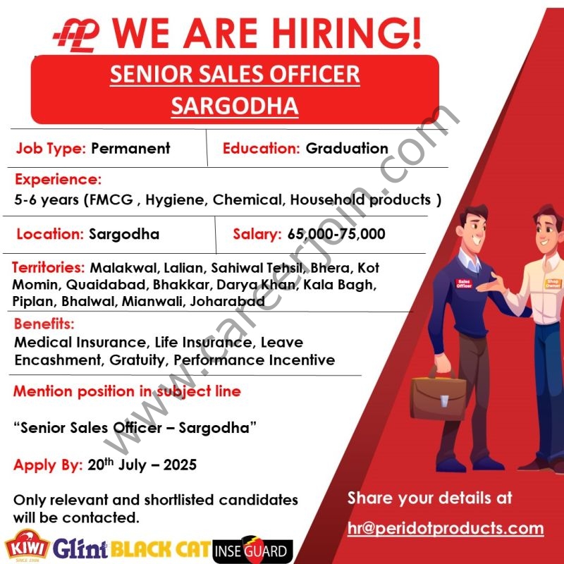 Peridot Products Pvt Ltd Jobs Sr Sales Officer 1
