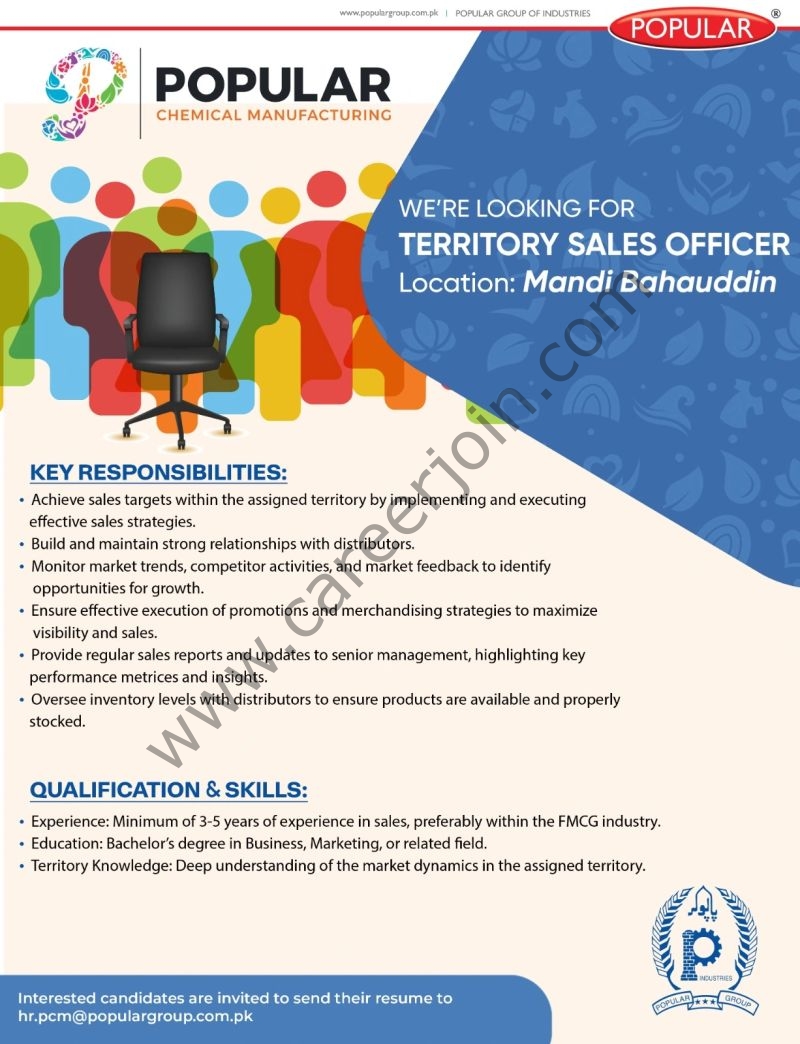 Popular Chemical Manufacturing Jobs Territory Sales Officer 1
