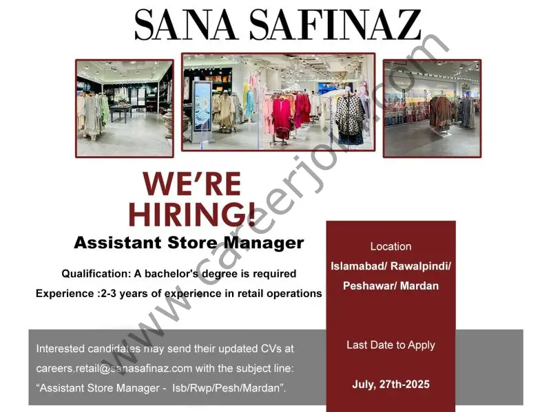 Sana Safinaz Jobs Assistant Store Manager 1