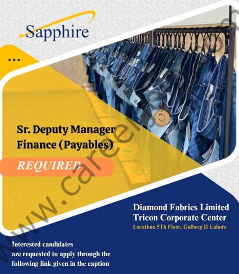 Sapphire Diamond Fabrics Limited Jobs Senior Deputy Manager Finance (Payables) 1