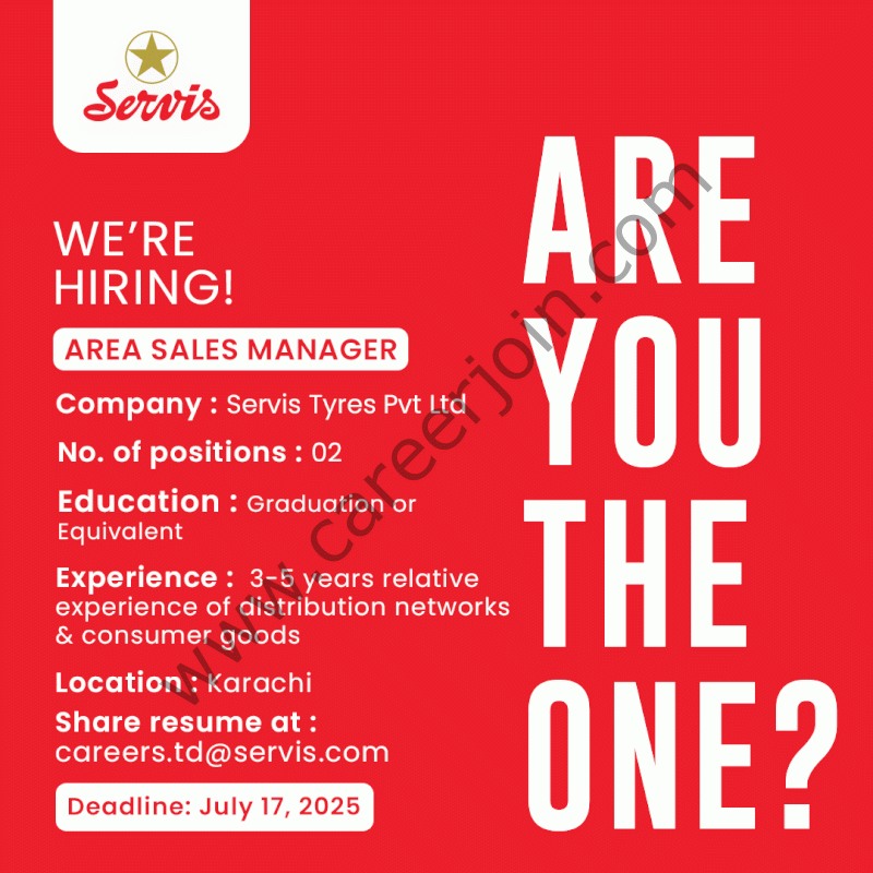 Servis Tyres Pvt Ltd Jobs Area Sales Managers 1