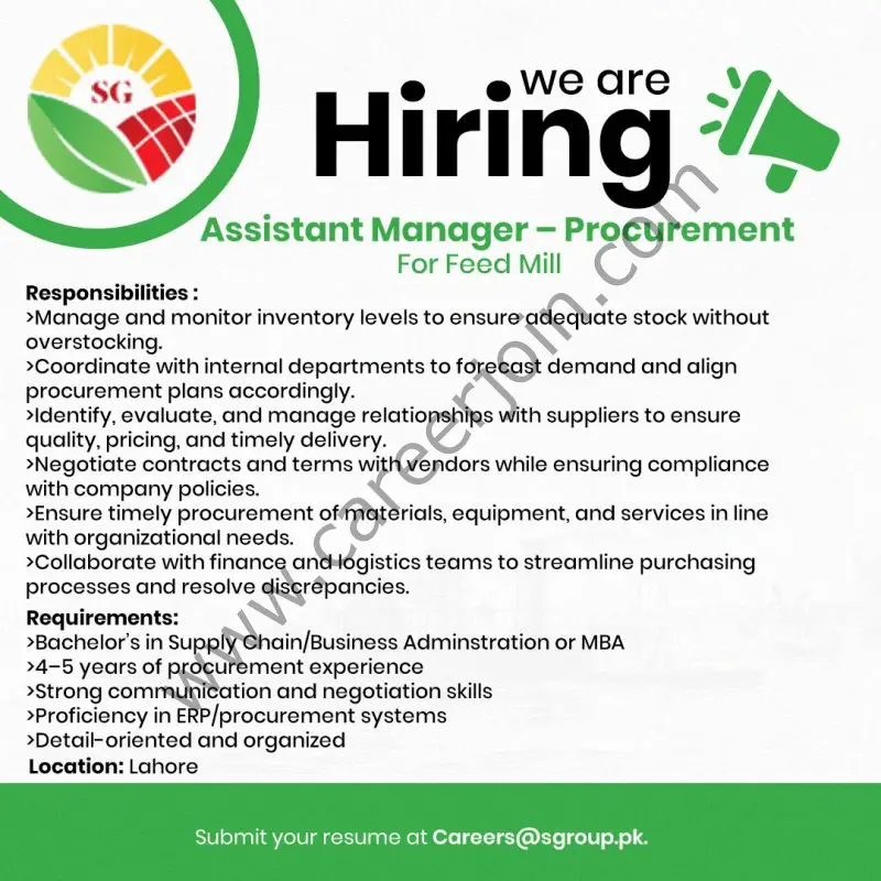 Sharif Group Jobs Assistant Manager Procurement 1