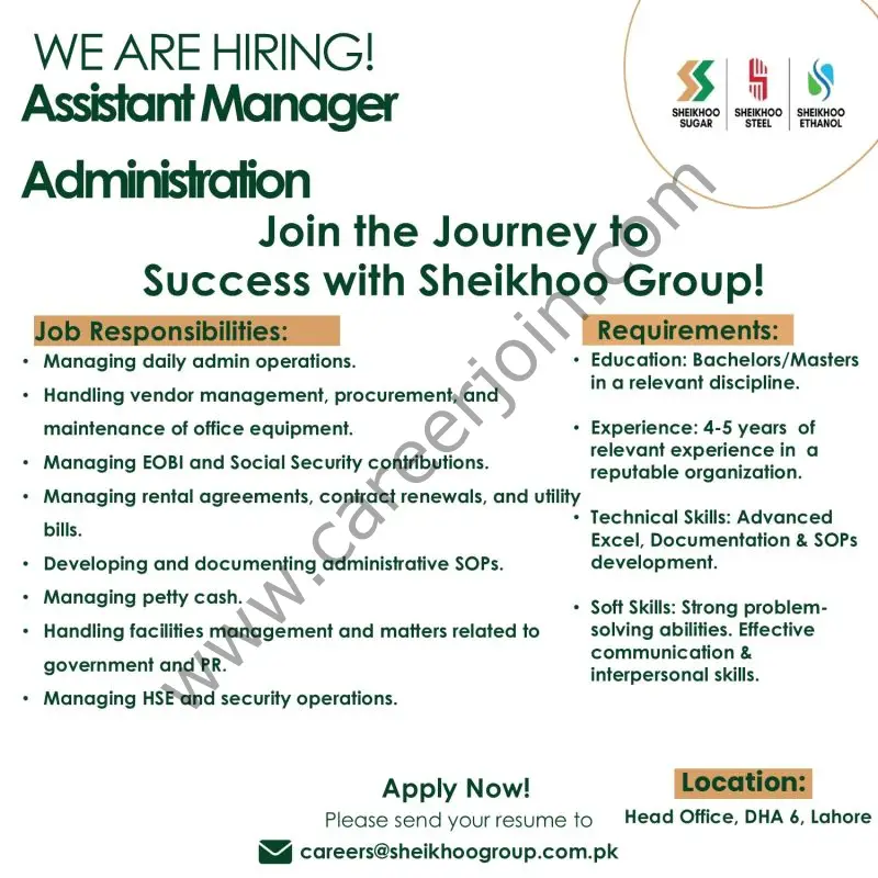 Sheikhoo Group Jobs Assistant Manager Administration 1
