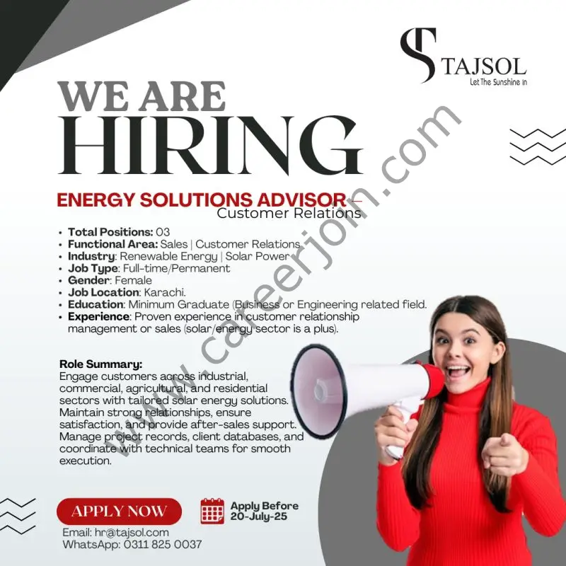 TAJSOL Jobs Energy Solutions Advisor 1