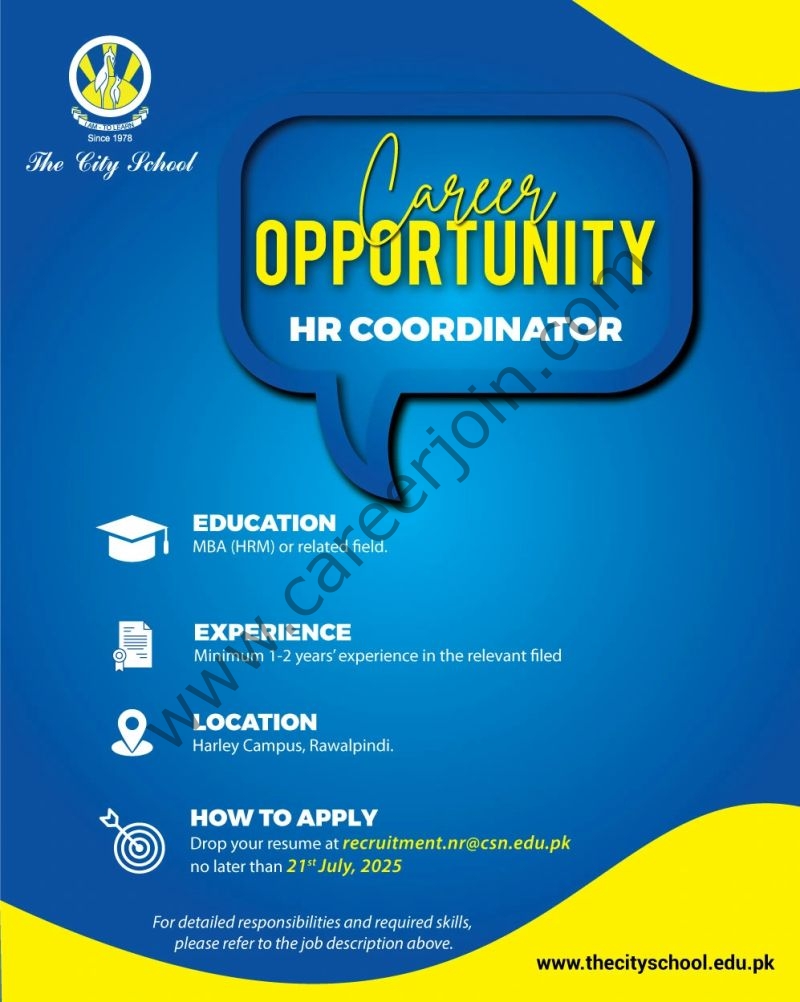 The City School Jobs HR Coordinator 1