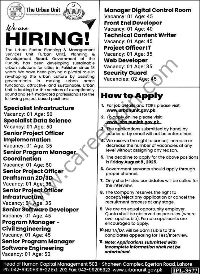 The Urban Unit Jobs 20 July 2025 Express 1