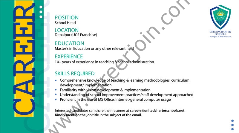 United Charter School UCS Jobs School Head 1