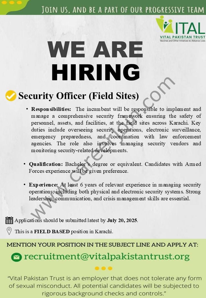 Vital Pakistan Trust Jobs Security Officer 1