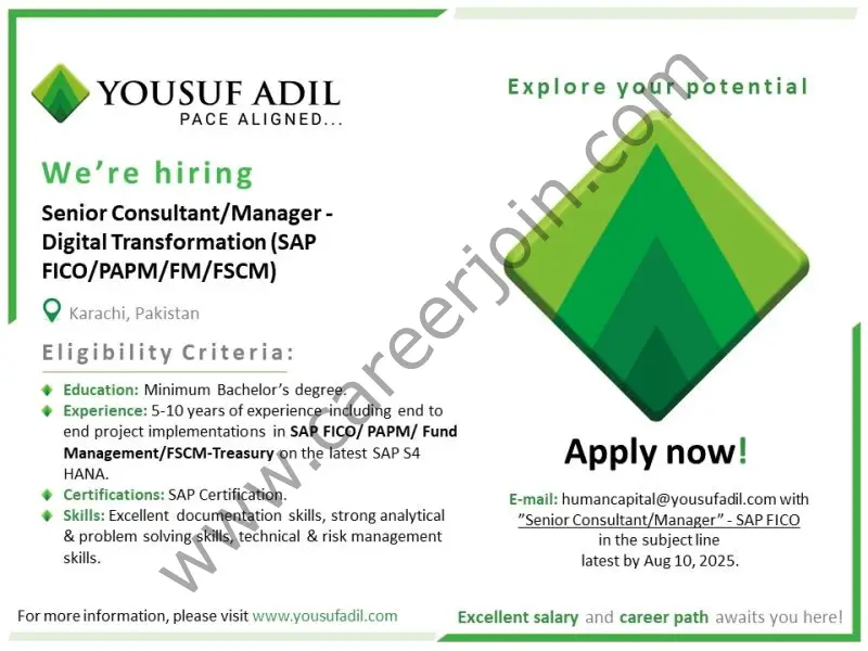 Yousuf Adil Chartered Accountants Jobs Associate Financial Advisory 1