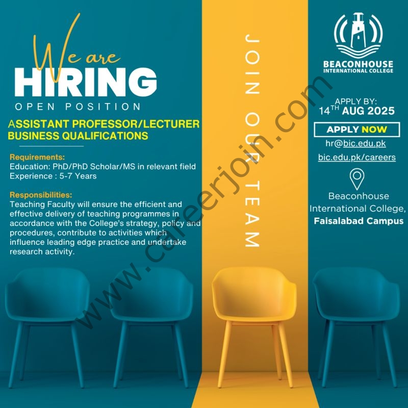 Beaconhouse International College BIC Jobs August 2025 1