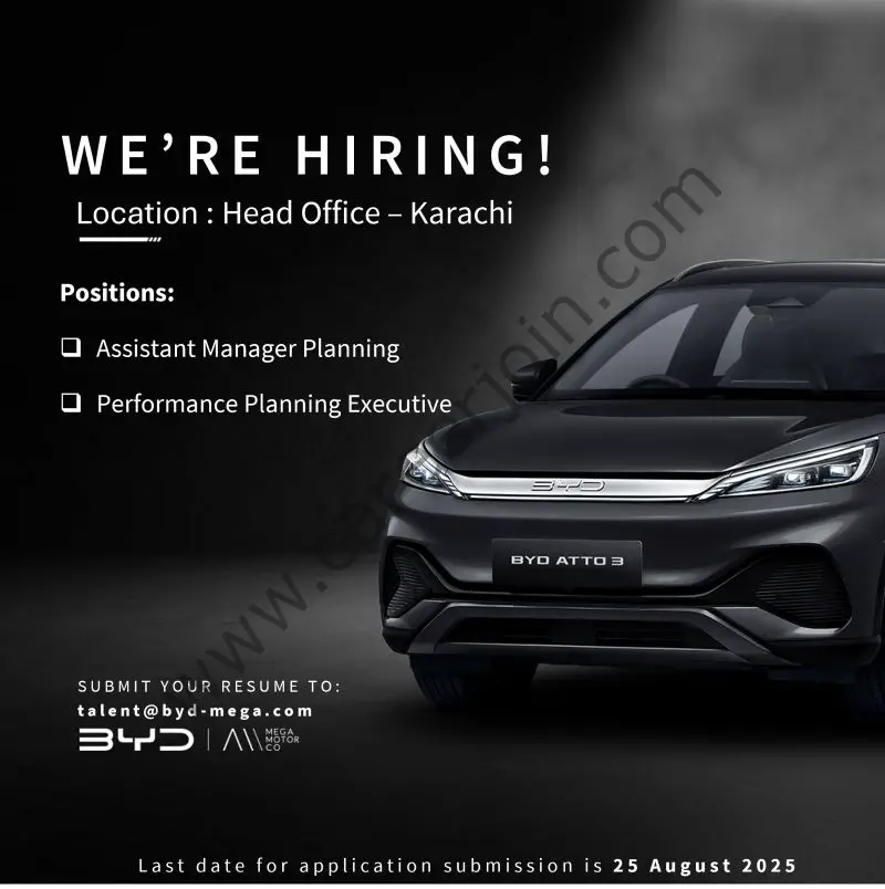 BYD Pakistan Jobs August 2025 1