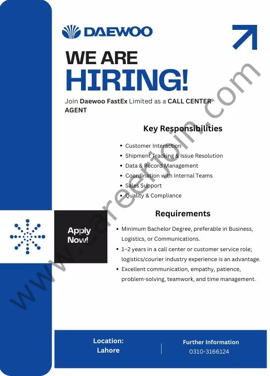 Daewoo FastEx Limited Jobs August 2025 1
