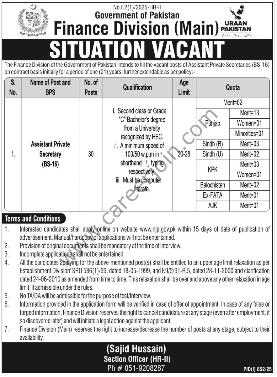 Finance Division Jobs 03 August 2025 Express Tribune 1