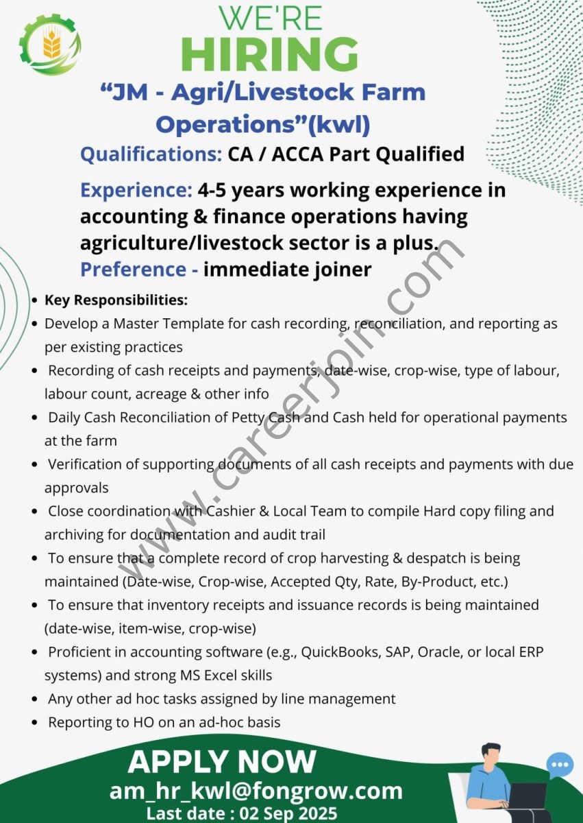 FonGrow Pvt Ltd Jobs JM Agri/Livestock Farm Operations 1