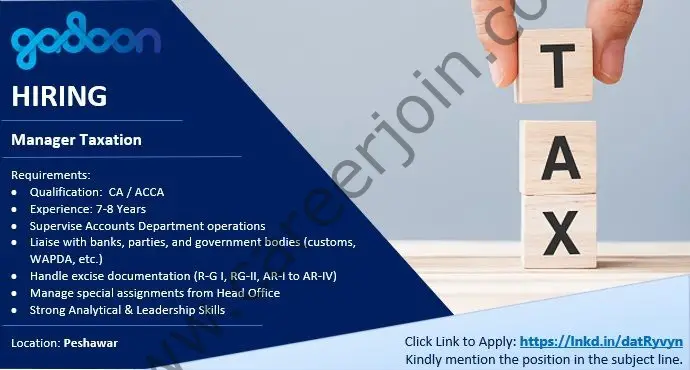 Gadoon Textile Mills Limited Jobs Manager Taxation 1